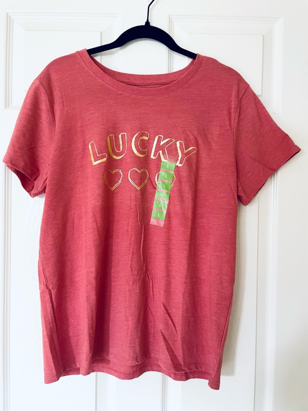 Lucky Brand Lucky in Love Graphic Tee Gold Foil Hearts